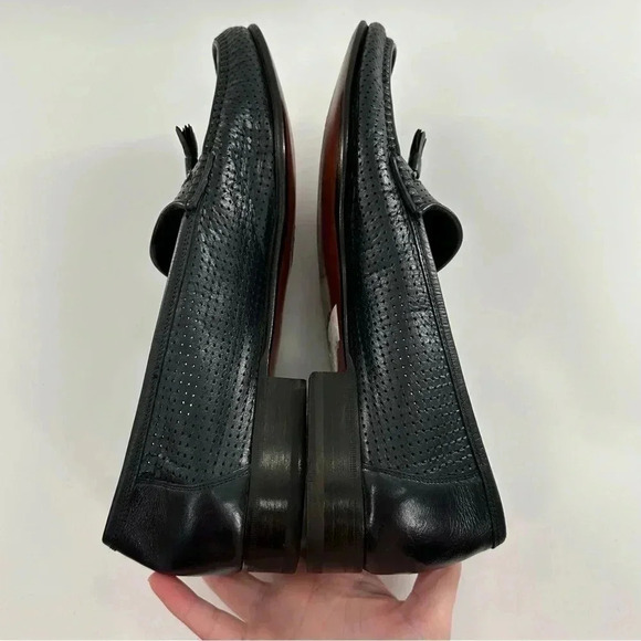 Bally mens dress shoes 12 black leather tassel penny loafers vintage 89s 90s main image 9